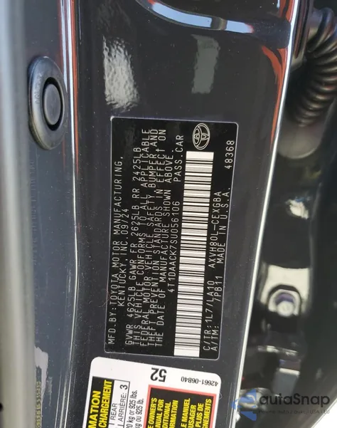 2025 Toyota Camry Xse from USA, damaged, VIN 4T1DAACK7SU056106